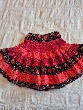 Pumpkin Patch girls size 3 skirt full circle corduroy floral patterned EUC